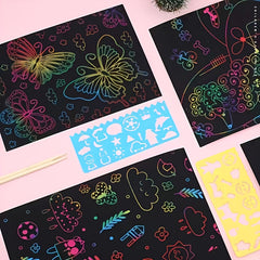 Rainbow Scratch Off Notebooks Arts & Crafts Kit for Kids
