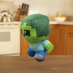 Green Pixel Plush Doll Soft Stuffed Animal Toy with Square Interactive Kids Gift
