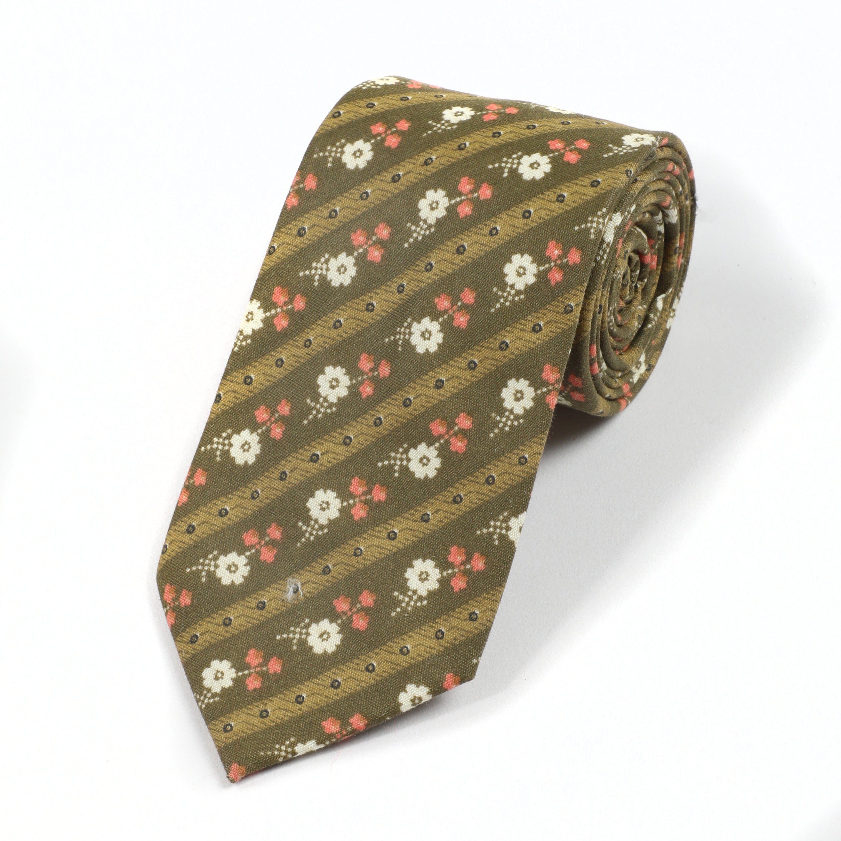 Multicolor Polyester Floral Striped Tie for Men
