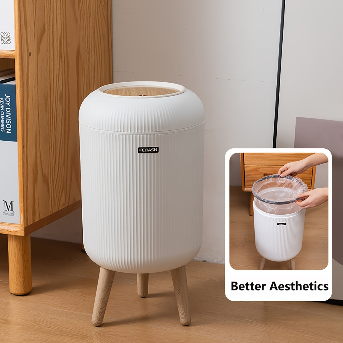 9.5L Odor-proof Trash Bin with Lid, Minimalist Design