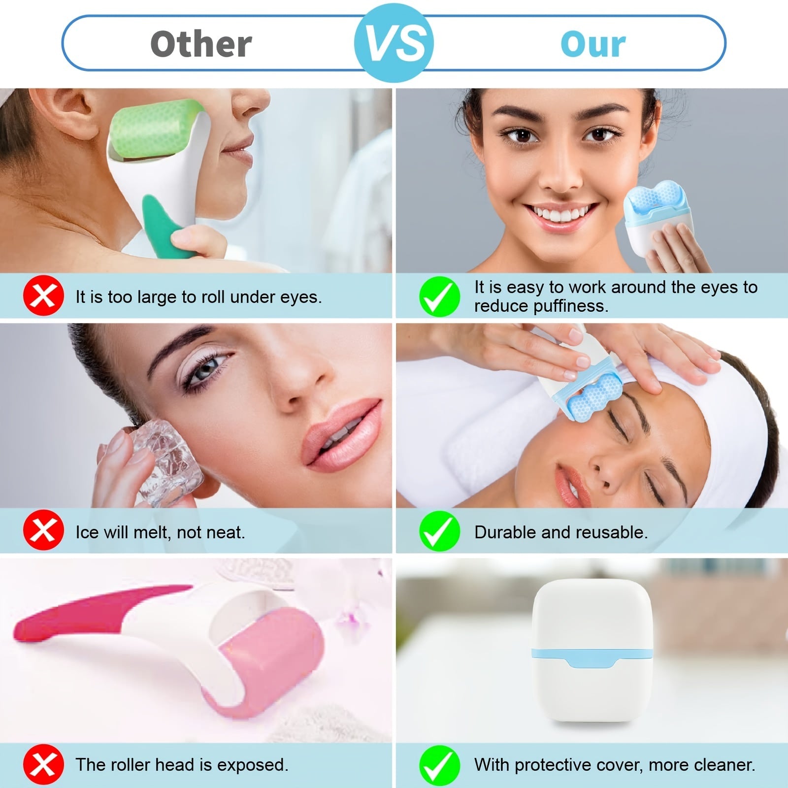 Facial Ice Roller for Puffiness and Skin Care