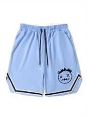 Men's Streetwear Shorts Grimace Graphic Drawstring Stretchy Short Pants