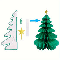 Xmas Tree Decoration Paper Honeycomb Pendant Merry Christmas Hanging Ornaments