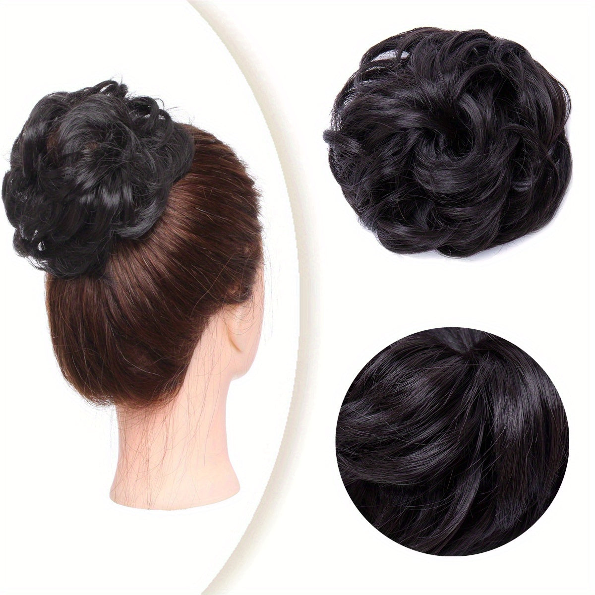 Messy Hair Bun Hair Pieces Curly Large Bun Scrunchies Extensions