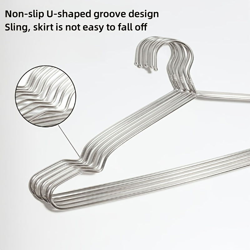 Set Of 10 304 Stainless Steel Hanger Solid Drying Hanger Coat Hangers