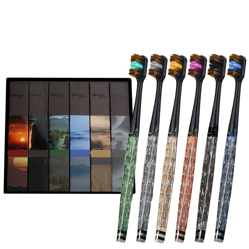 Soft Hair Toothbrush Colorful Handle Wide Head Adult Household Couple Toothbrush