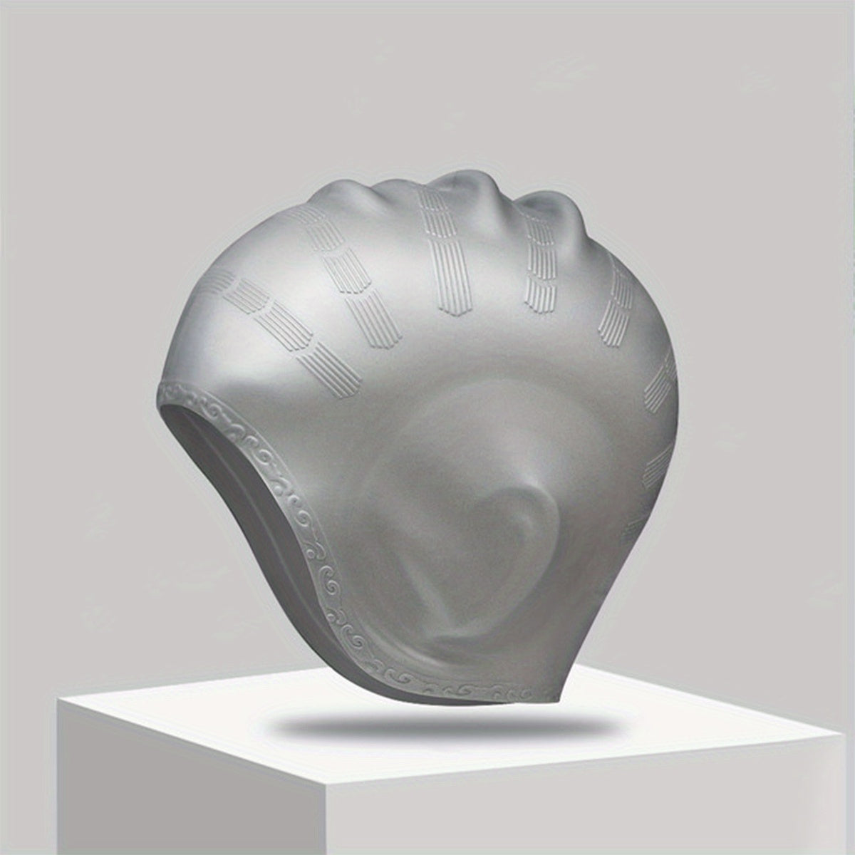 Silicone Swimming Cap with Ear Pockets for Long Hair