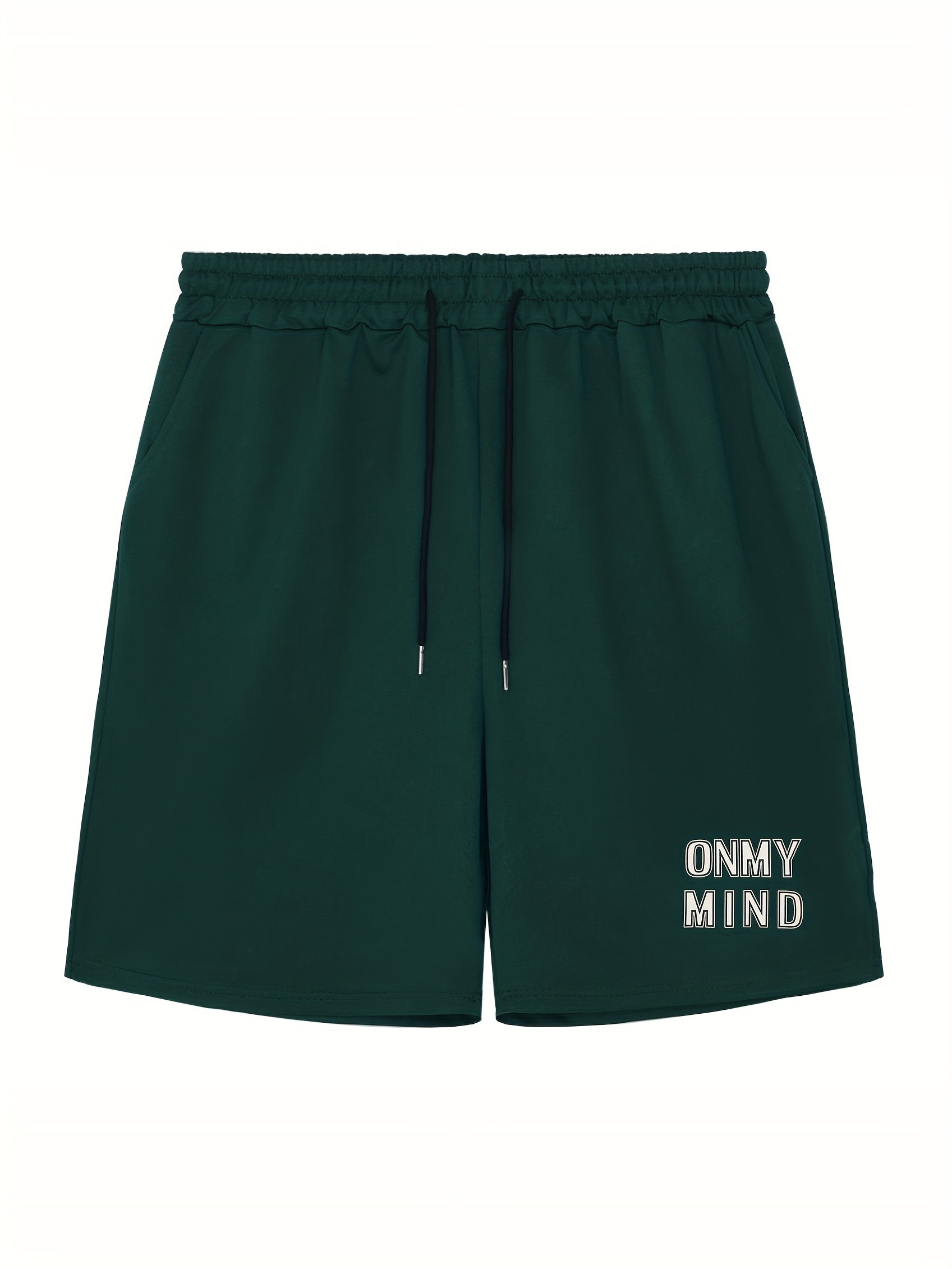 Men's Letter Print Drawstring Shorts Breathable Moisture Wicking