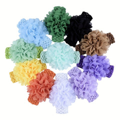 9pcs Floral Hollow Elastic Headbands for Baby Girls