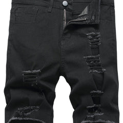 Men's Stretch Knee Long Denim Shorts