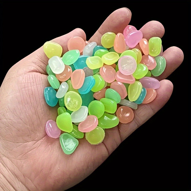 100pcs Glow in the Dark Pebbles Aquarium Decoration