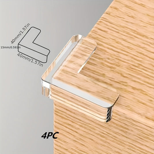 4pcs Transparent Table Corner Anti-collision Safety Soft Bag