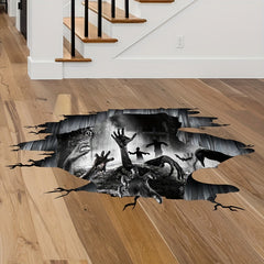 Halloween Decorative Wall Stickers Horror Skull Floor Decoration Self-adhesive