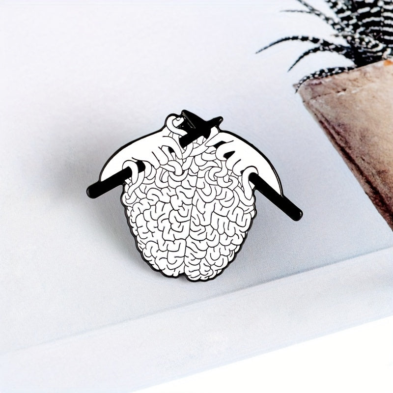 Brain Knitting Brooch Cartoon Jewelry