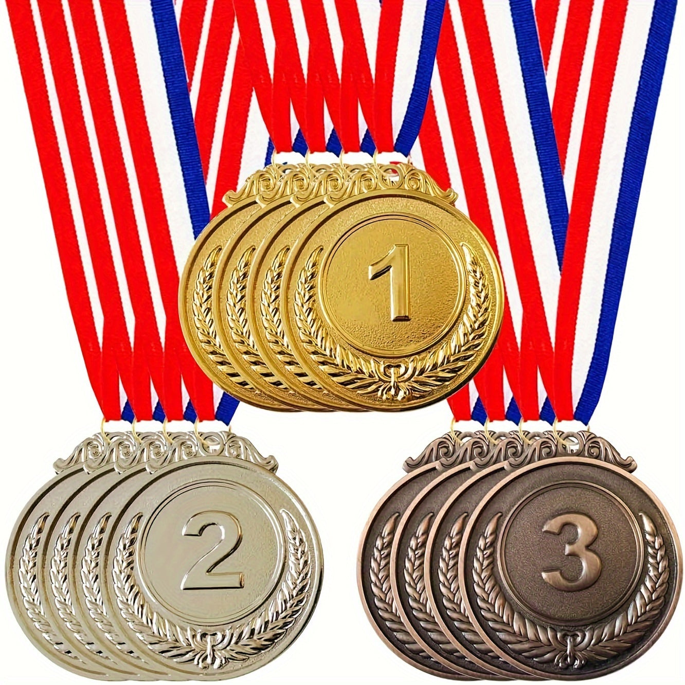 2pcs Zinc Alloy Sports Medals Golden Silvery Bronze