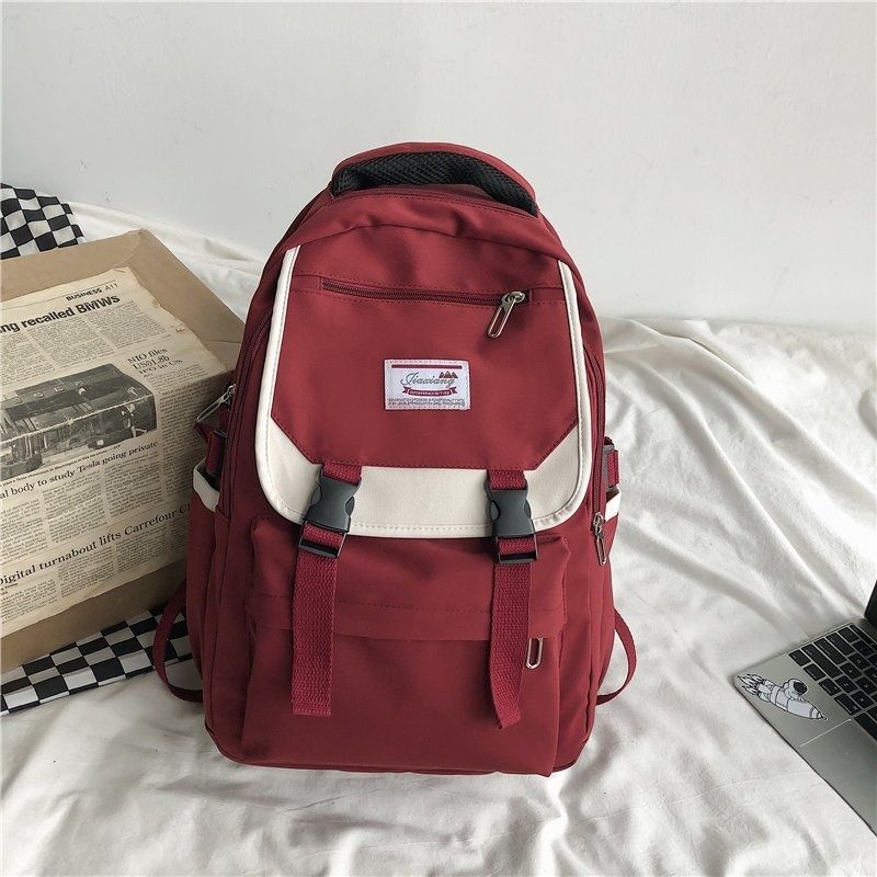 Men's Nylon Backpack Student Buckle Backpack