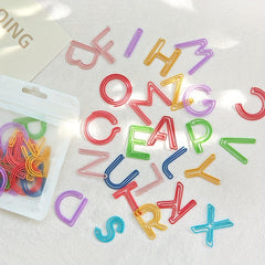 26pcs Alphabets Shaped Paper Clip for Desk Organizers