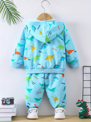 Baby Boys Dinosaur Print Hoodie & Pants Set