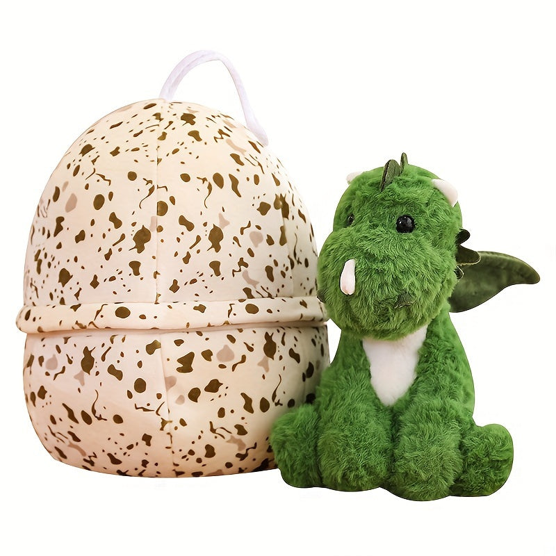 23cm Milk Dragon Dinosaur Egg Hatching Plush Toy Set