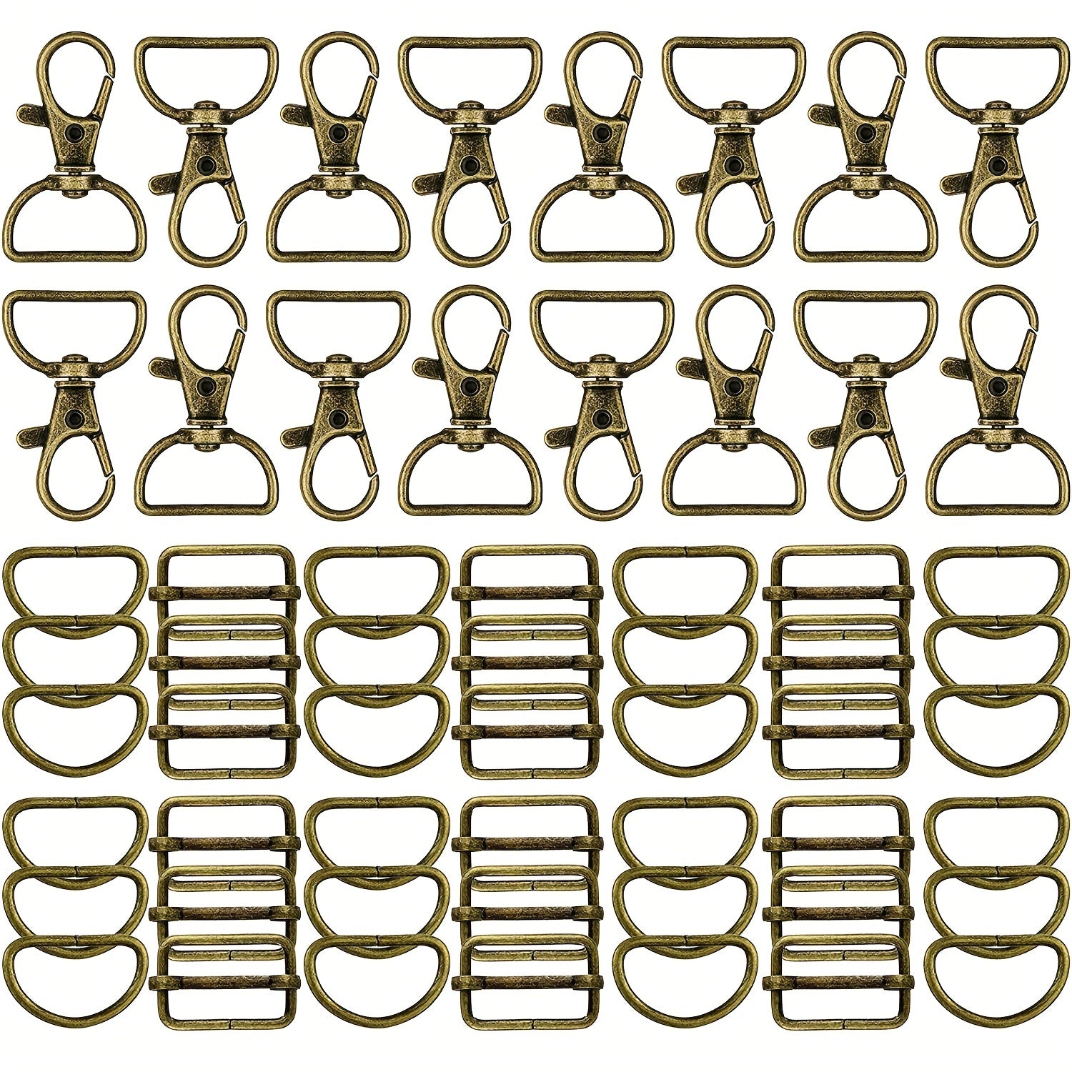 56PCS Antique Copper Lobster Clasp for DIY Keychain Luggage