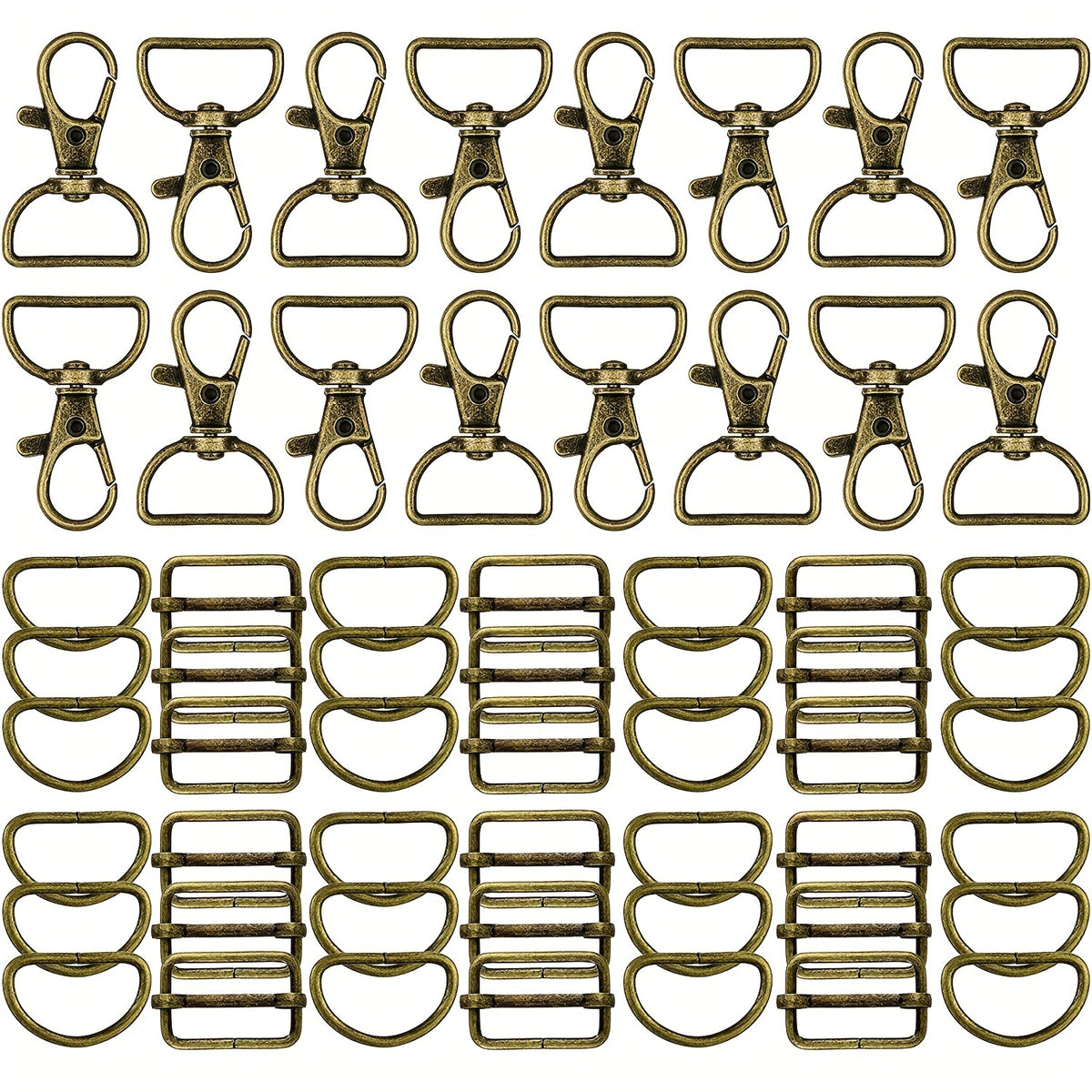 56PCS Antique Copper Lobster Clasp for DIY Keychain Luggage