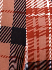 Women's Plus Plaid Print Elastic Wide Leg Pants