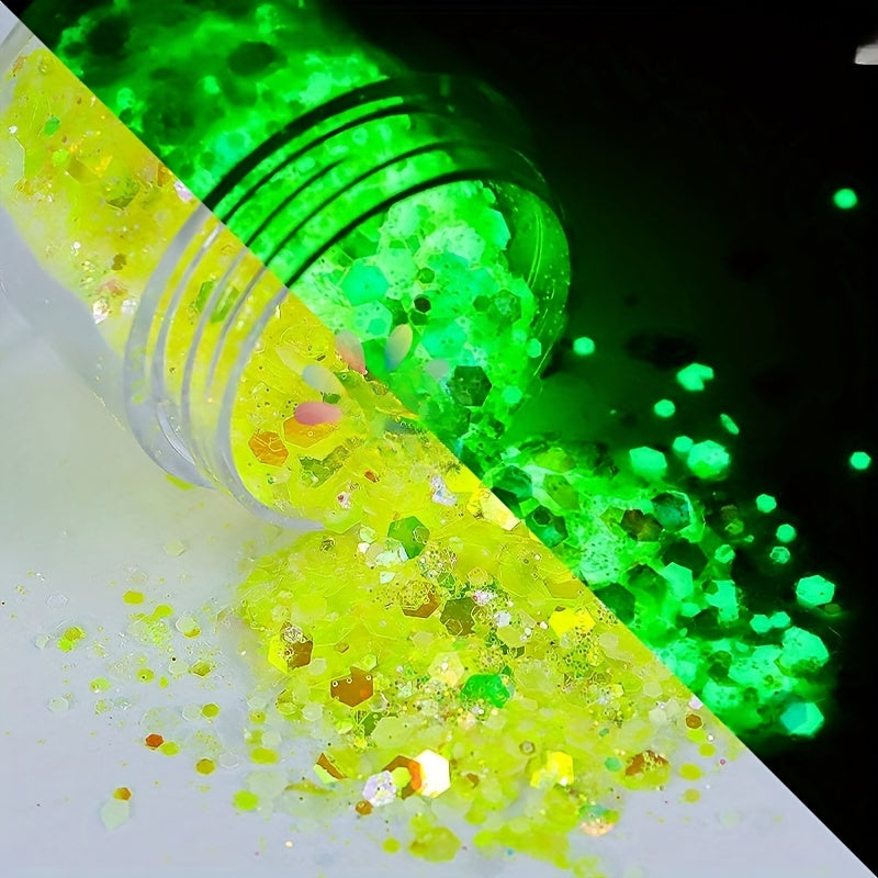 Glow in the Dark Chunky Glitter Sequins for Body Face Hair Nails