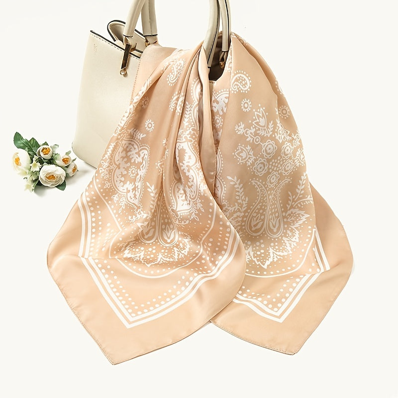 Silk Head Scarf Vintage Bandanas Satin Hair Wrap Neckerchief Square Scarves