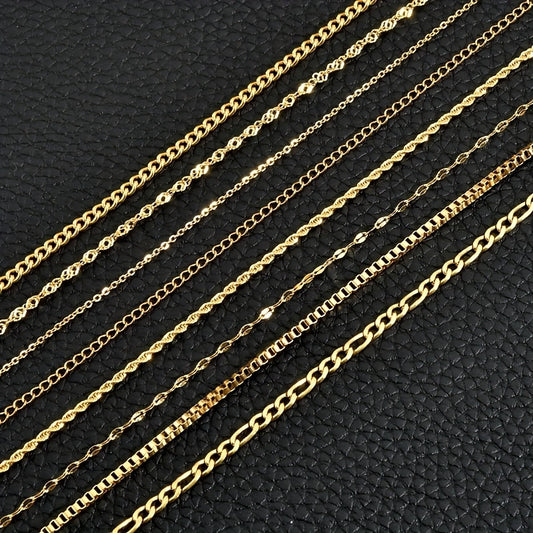 Stainless Steel 18K Plated Chain Necklace For Women Jewelry