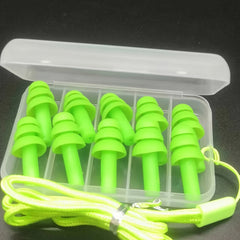 5 Pairs Reusable Silicone Earplugs with Storage Box