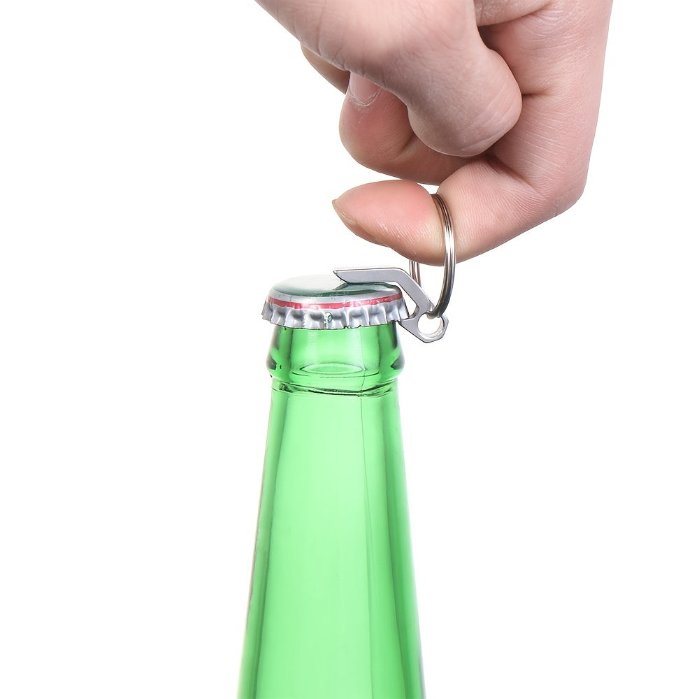 Mini Bottle Opener Keychain Steel Keyring Camping Tool