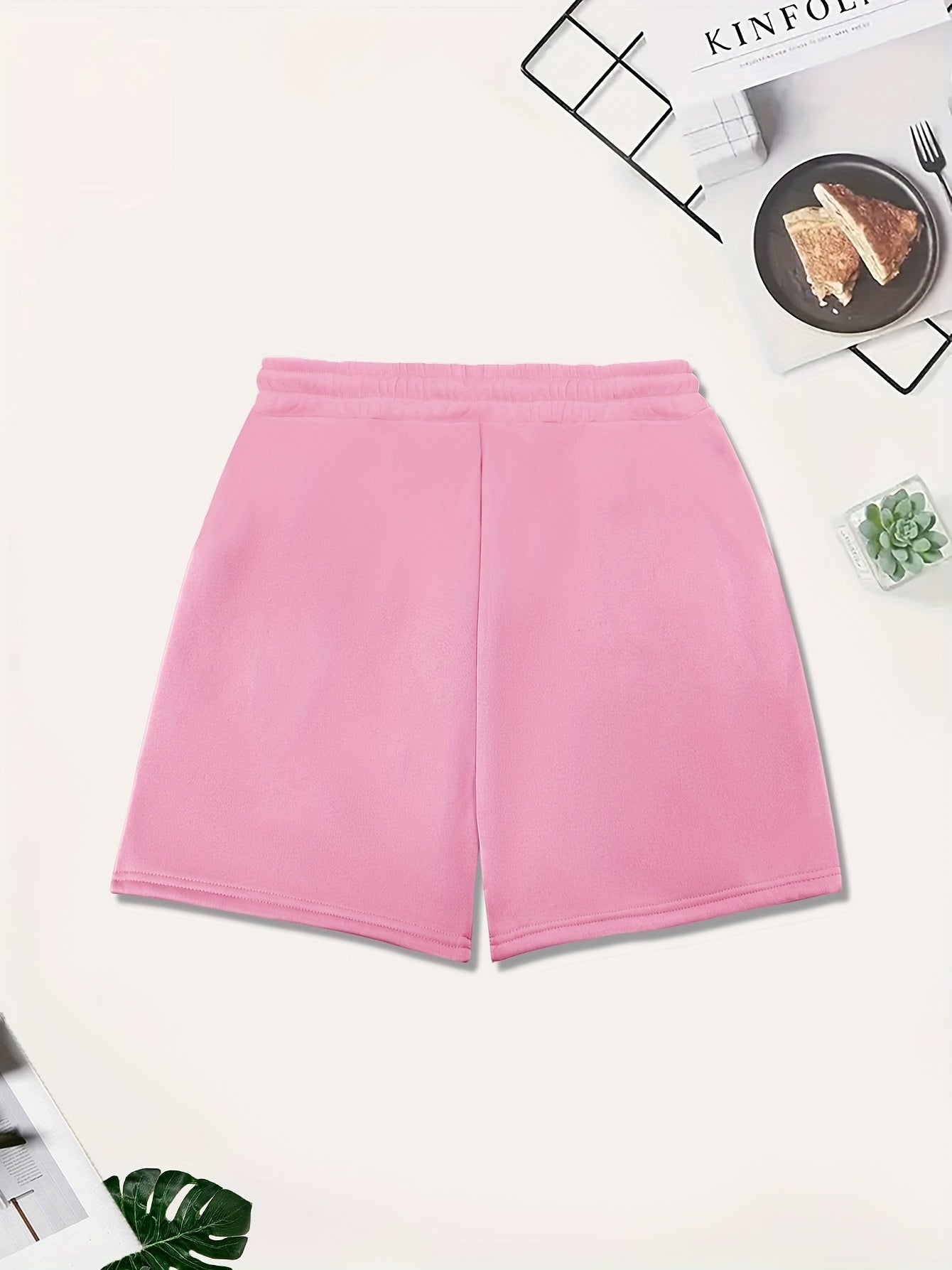  Fleece Lined Drawstring Sporty Shorts