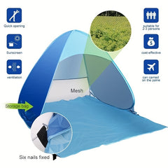 Portable Quick Opening Beach Tent Sunshade Anti UV Protection Seaside Tent