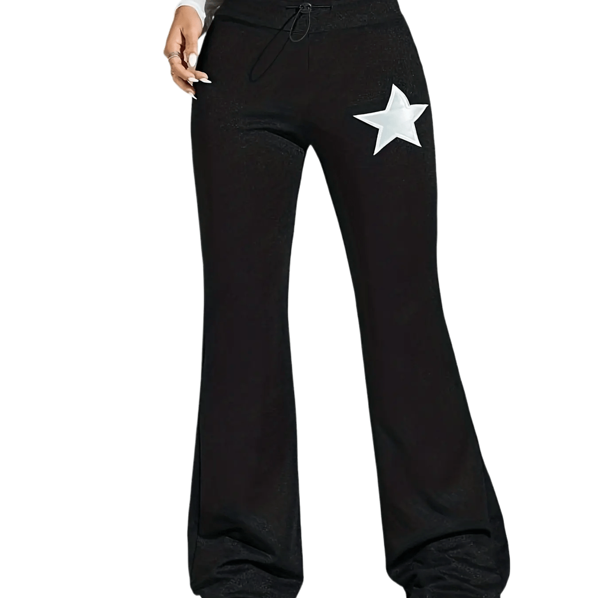  Star Print Skinny Flared Pants