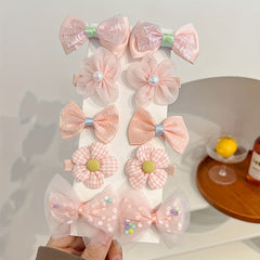 10pcs Colorful Flowers Bow Hair Clips Hairpin for Baby Girls