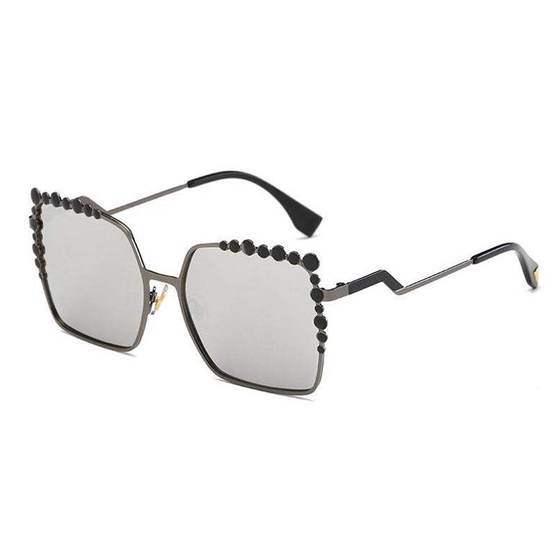 Square Frame Sunglasses Irregular Rim Metal Sun Glasses For Women Girls