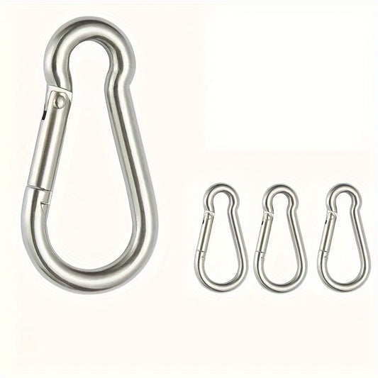 4pcs Stainless Steel Hanging Buckle Spring Carabiners For Outdoor Camping