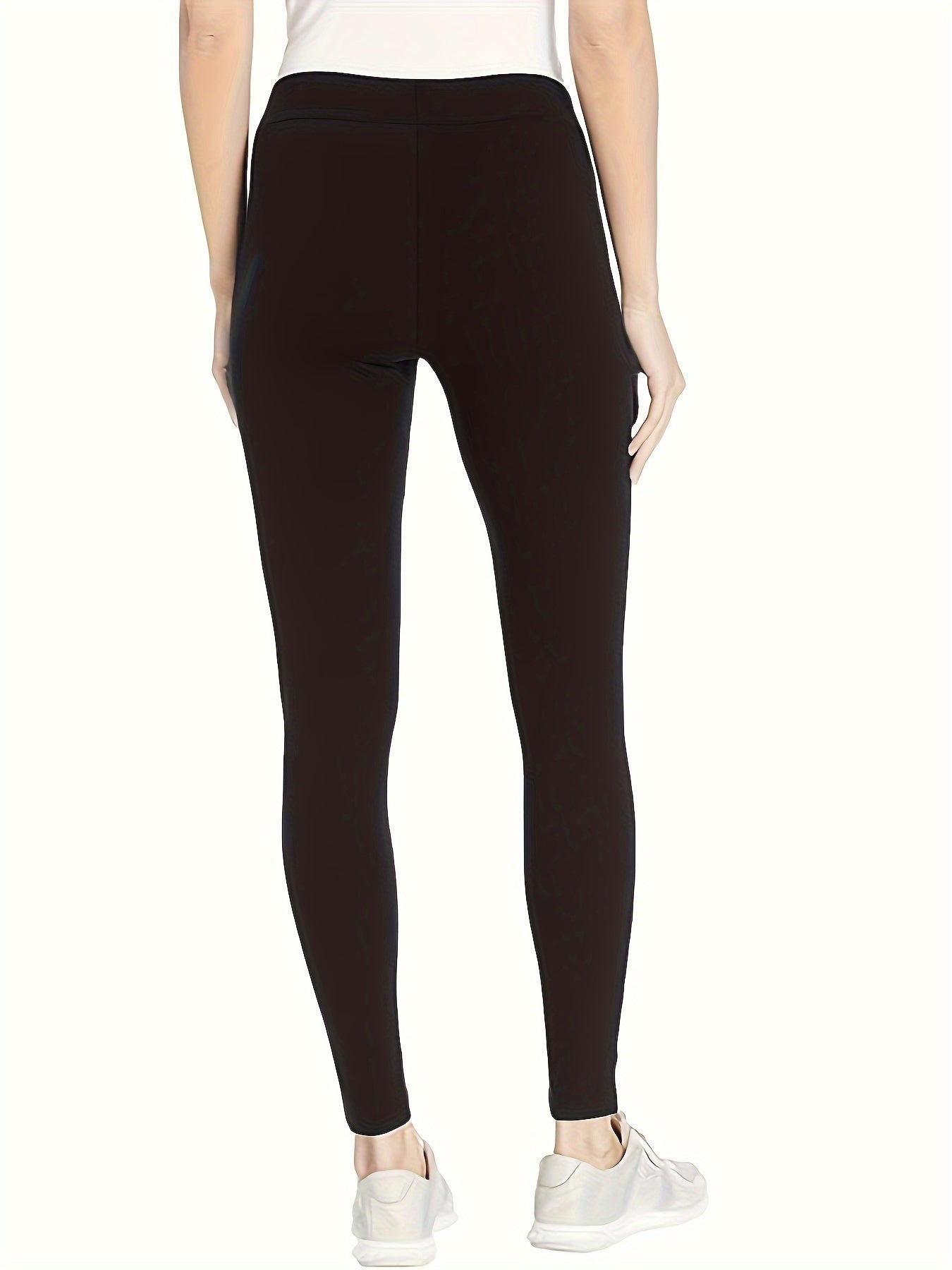  Casual Pants Women's Plus Solid Elastic High Rise Medium Stretch