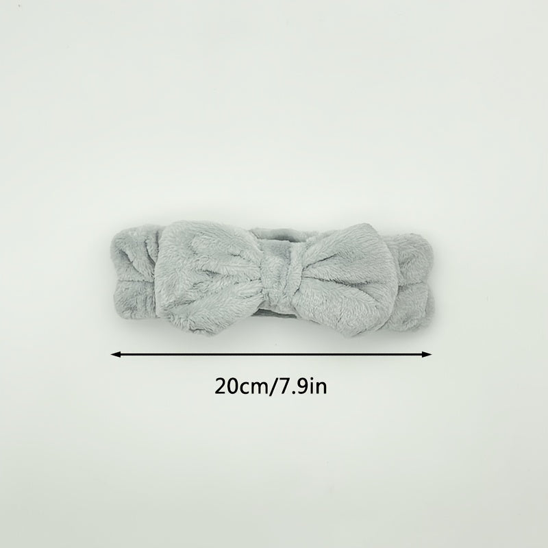 Plush Headband Wash Make up Bowknot Hair Band
