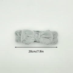 Plush Headband Wash Make up Bowknot Hair Band