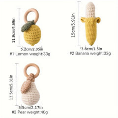 Fruit Crochet Rattle Bell Toy for Babies