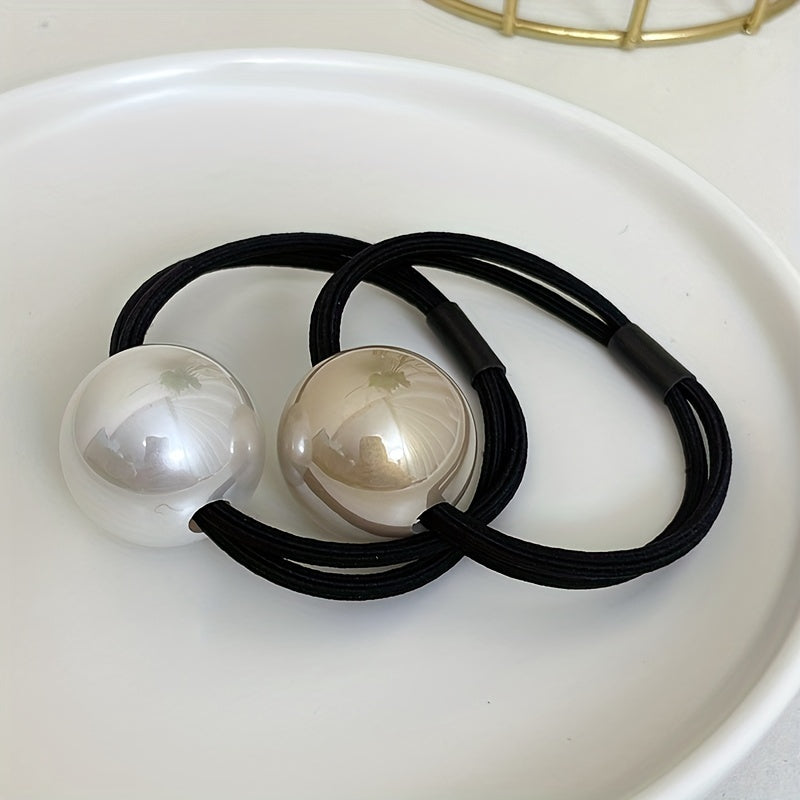 Vintage Faux Pearl Hair Tie Elastic Ponytail Holder