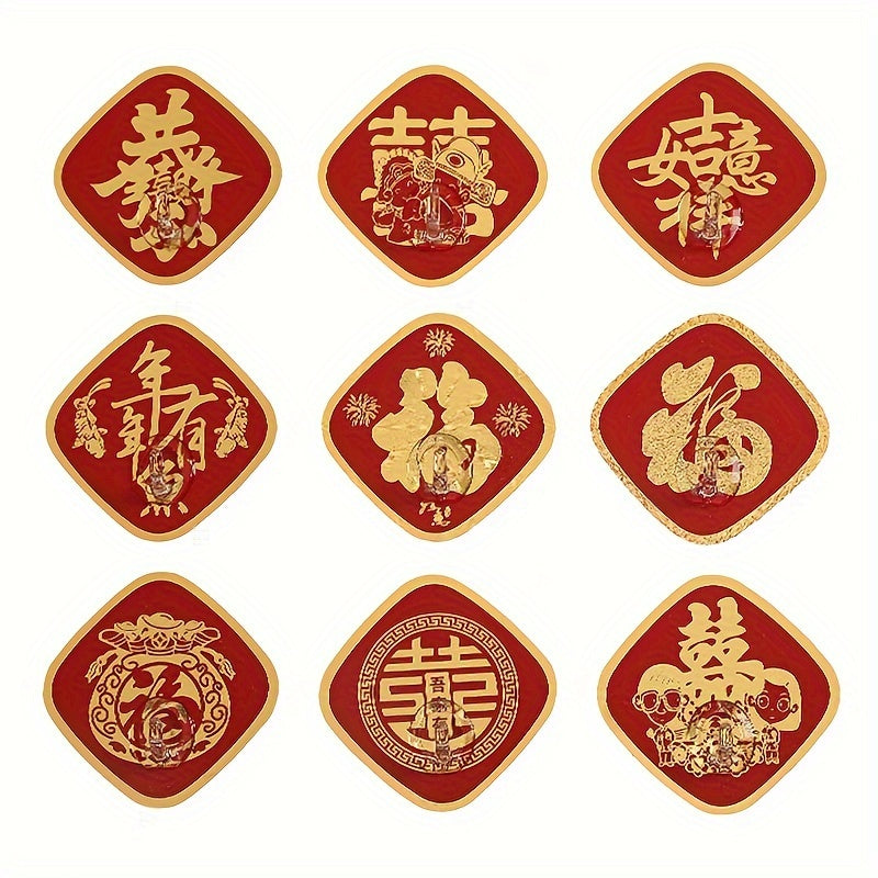 10pcs Chinese Year Door Hooks Self Adhesive Wall Hooks Spring Decoration