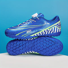 Unisex Turf Soccer Shoes With Rotating Button Anti Skid Breathable