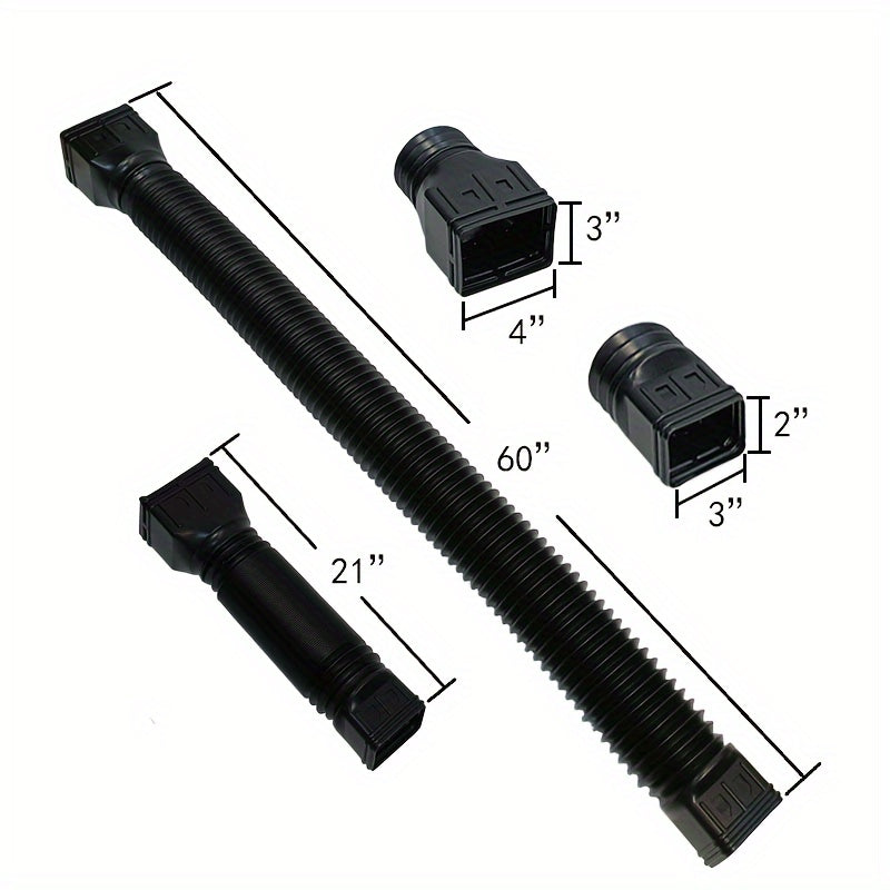 2pcs Flexible Downspout Extensions 53" with Screws