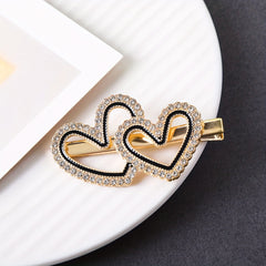 Heart Rhinestone Hair Clip Duck Billed Style for Women Girls