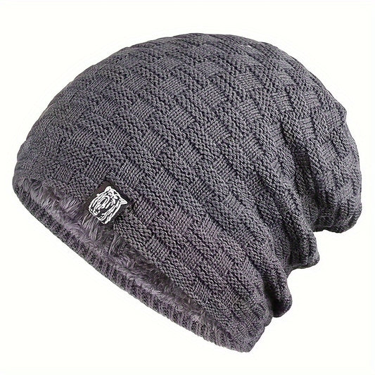 Winter Slouchy Hat Beanie Men Women Velvet Lining Thermal Outdoor