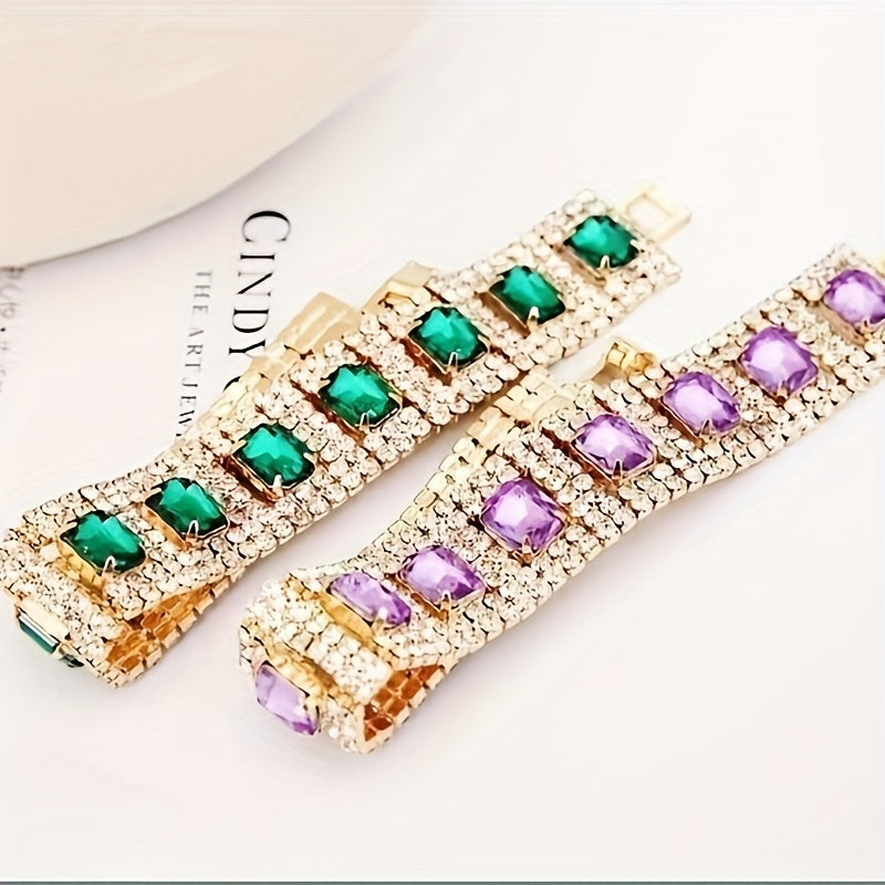 Square Artificial Diamond Gemstone Bracelet