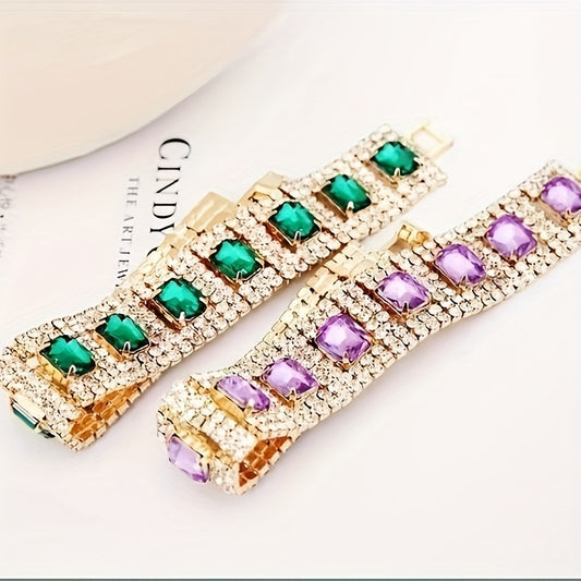 Square Artificial Diamond Gemstone Bracelet