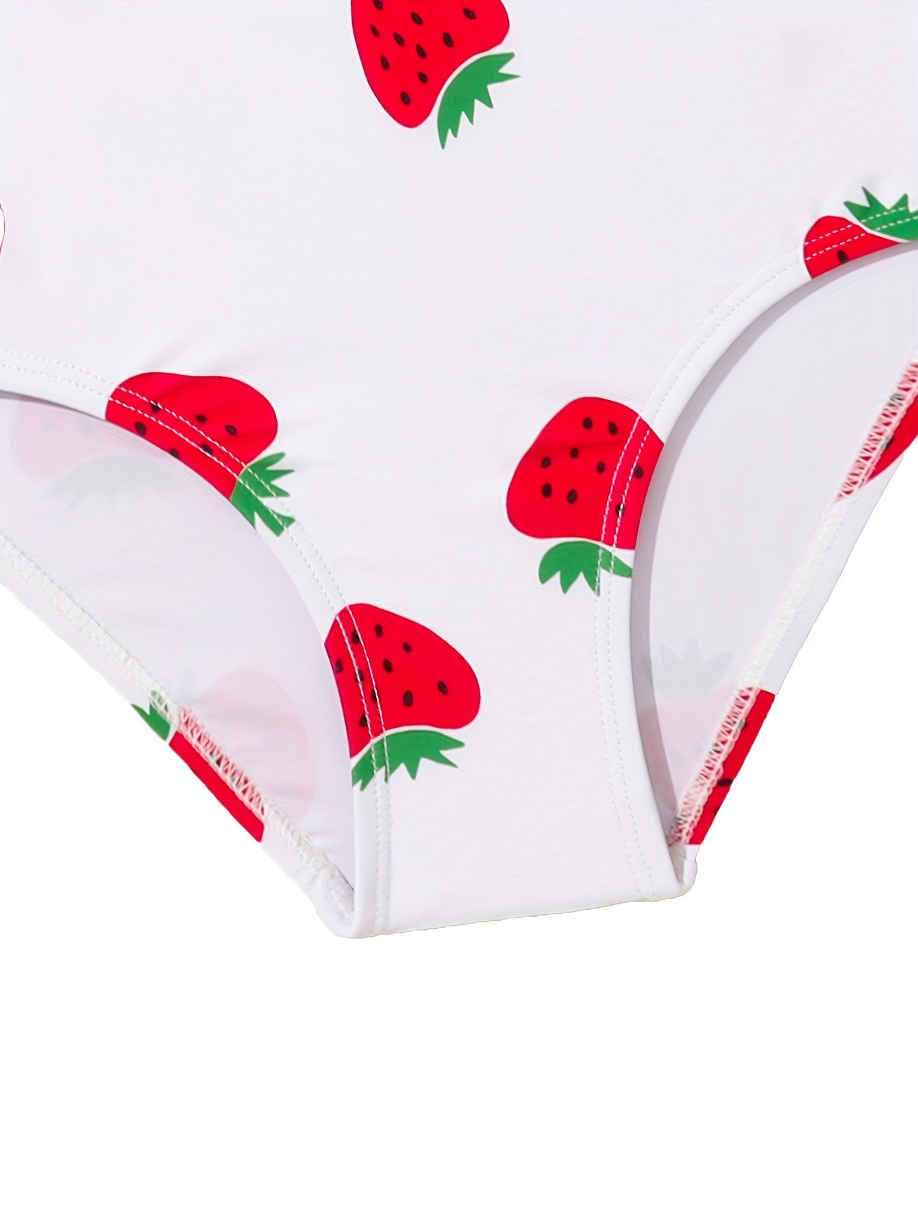 Toddler Girls Strawberry Graphic Ruffle Trim Swimsuit